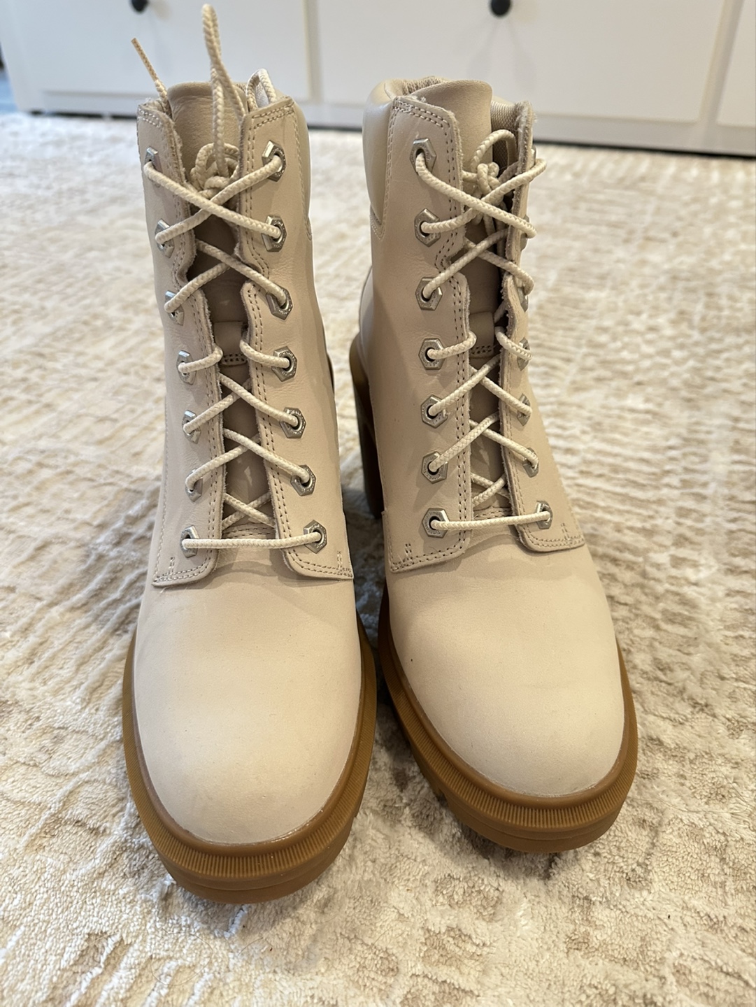 Women's Ivory Lace-Up Boots - photo 2