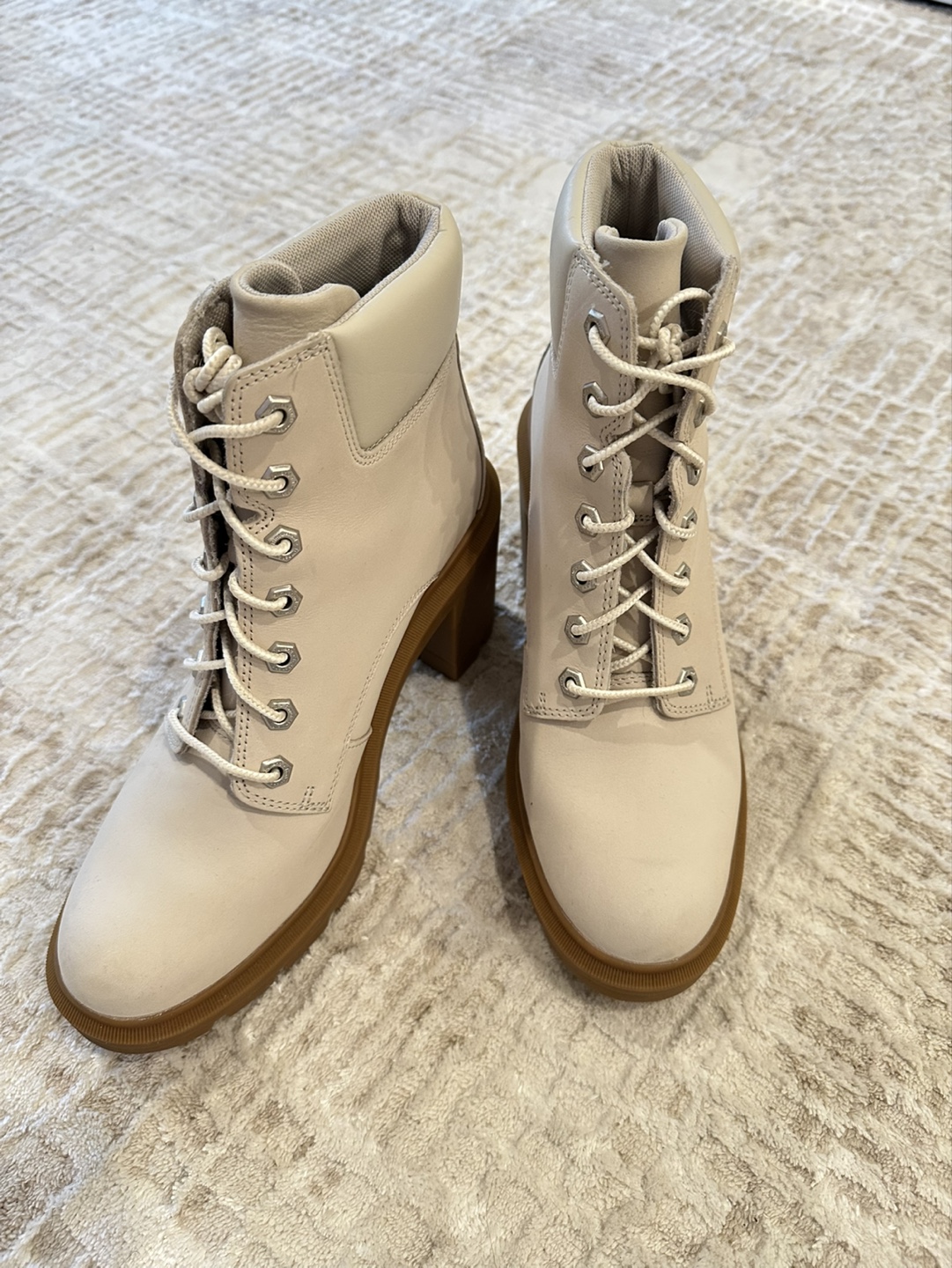 Women's Ivory Lace-Up Boots - photo 4
