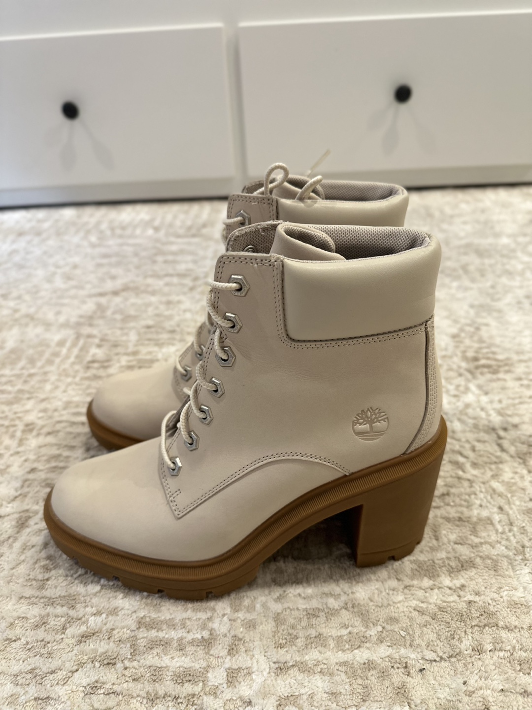 Women's Ivory Lace-Up Boots - photo 3