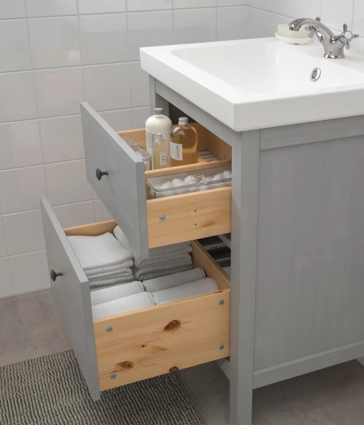 IKEA HEMNES BATHROOM CABINET WITH SINK(NO FAUCET)•ALL NEW! image indicator(3)
