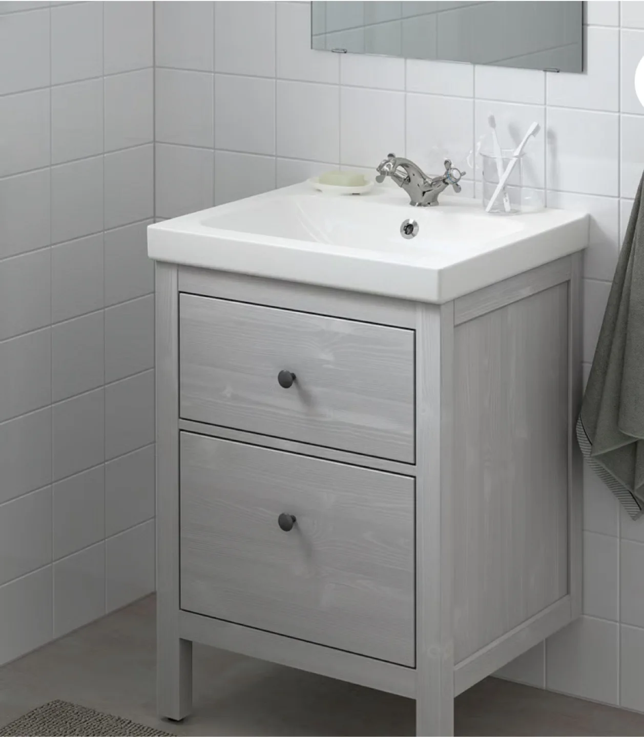 IKEA HEMNES BATHROOM CABINET WITH SINK(NO FAUCET)•ALL NEW! image indicator(2)