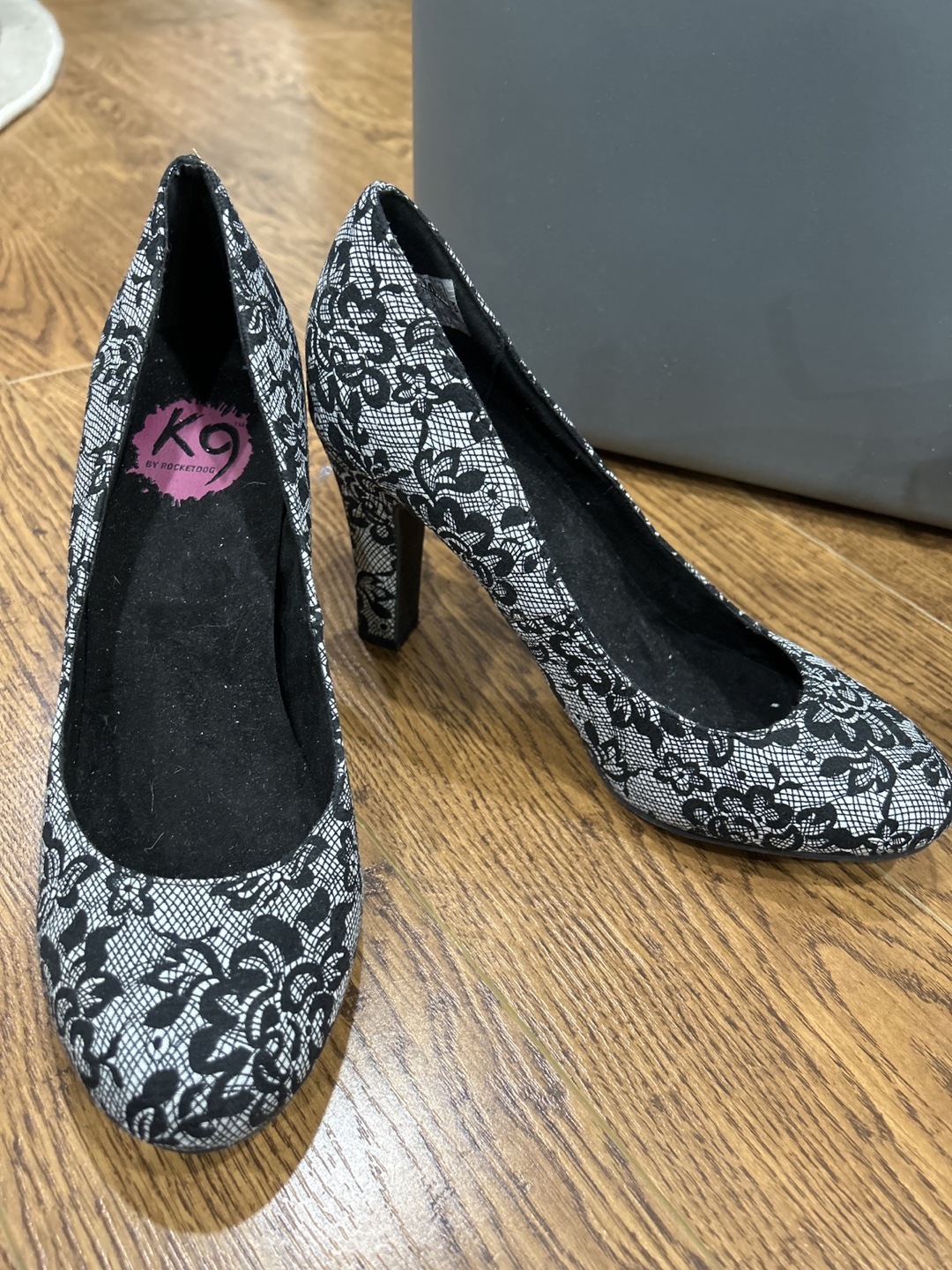 Lace Print Heels