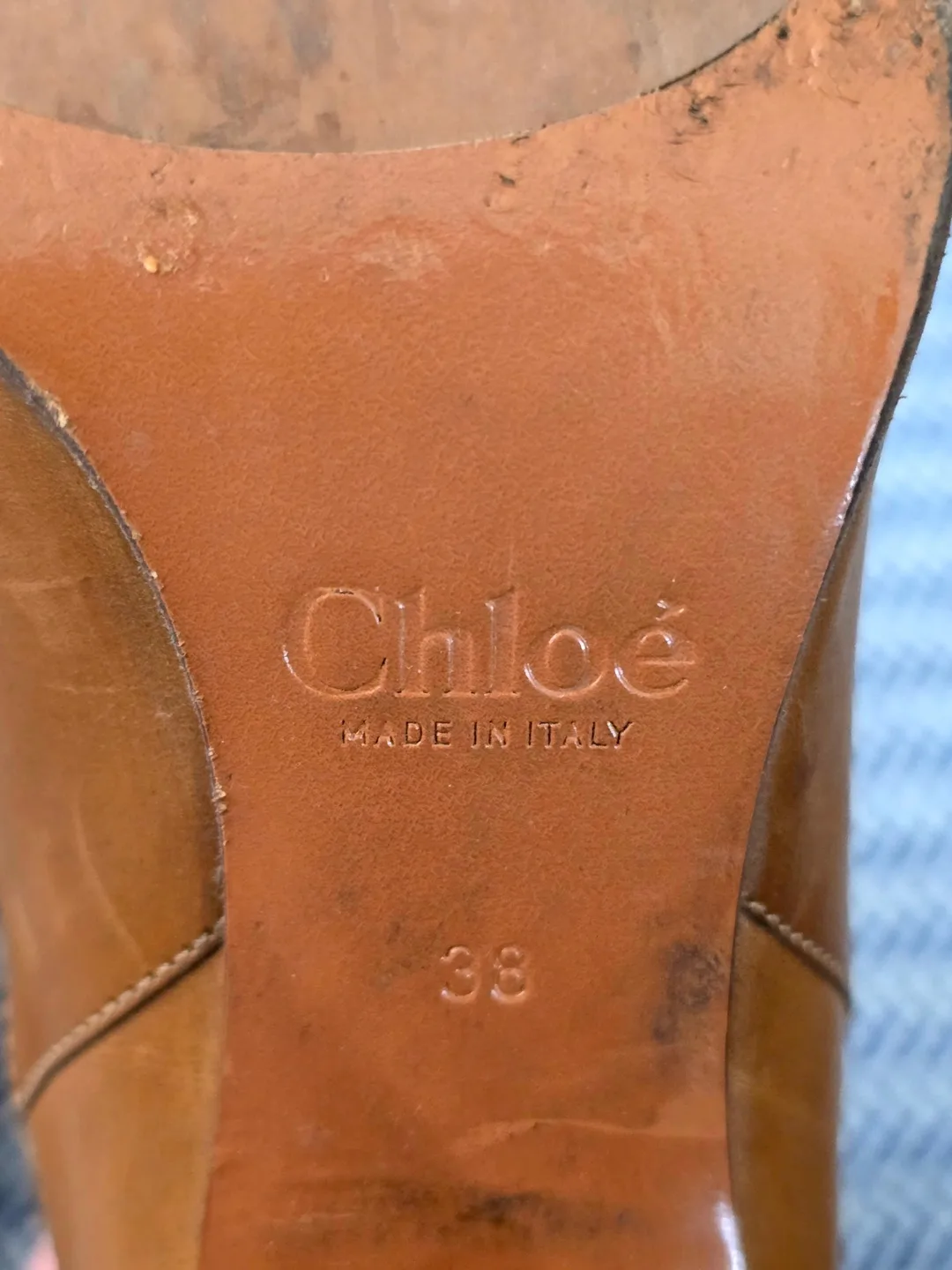 Chloé Tan Leather Knee High Boots image indicator(7)