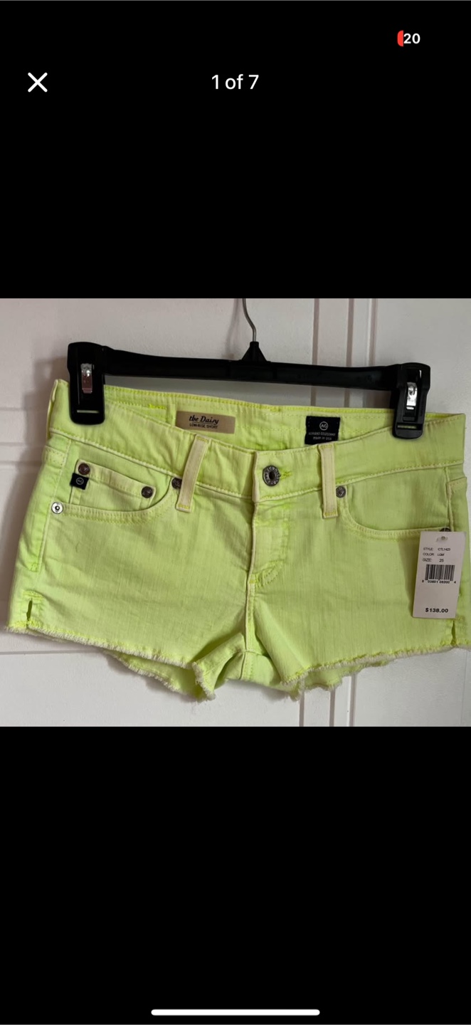 AG The Daisy Low Rise Short. NEW