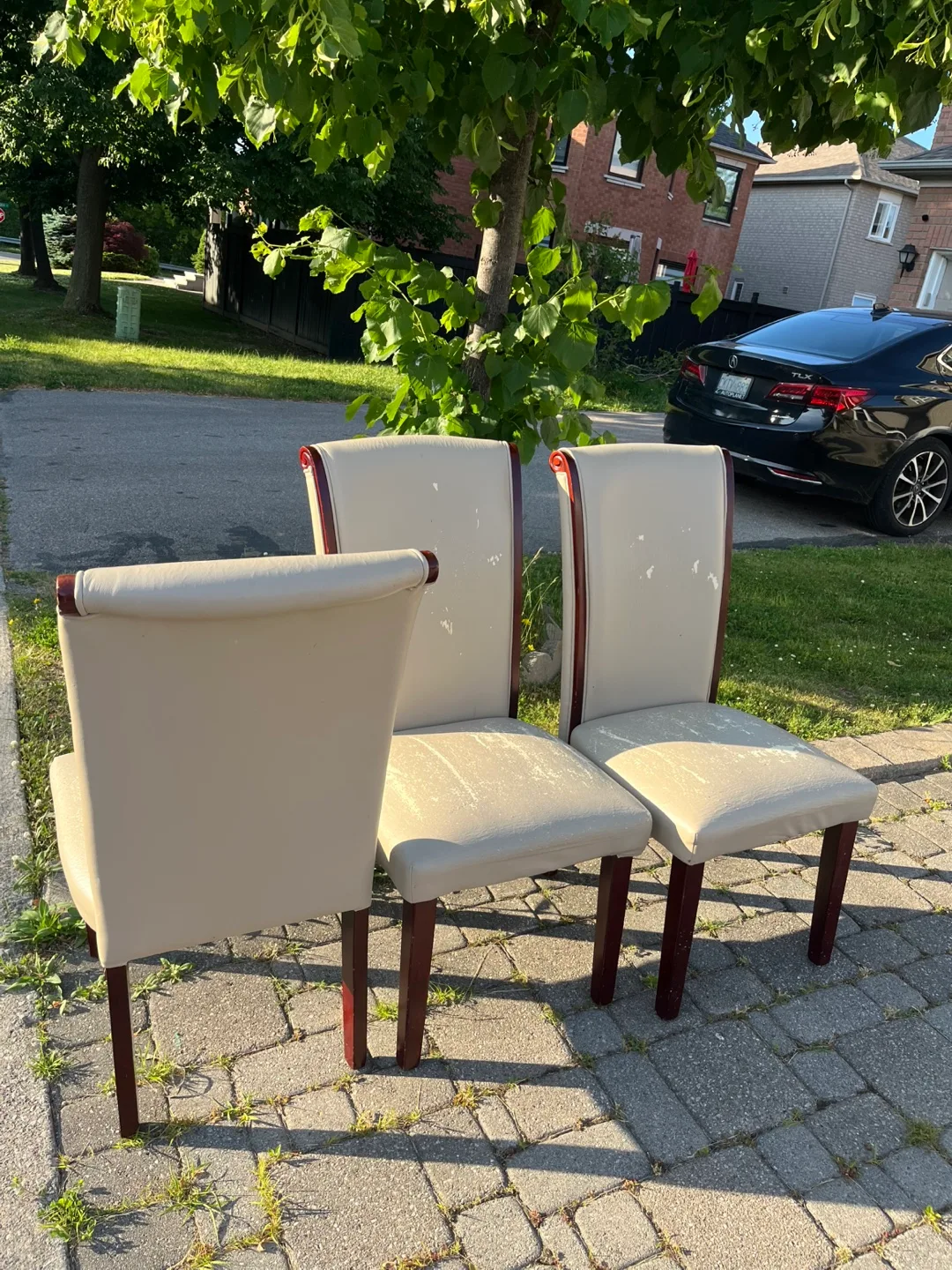 Set of Three Beige Dining Chairs image indicator(2)