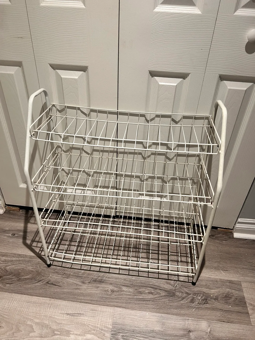 White Metal Wire shoe rack thumbnail