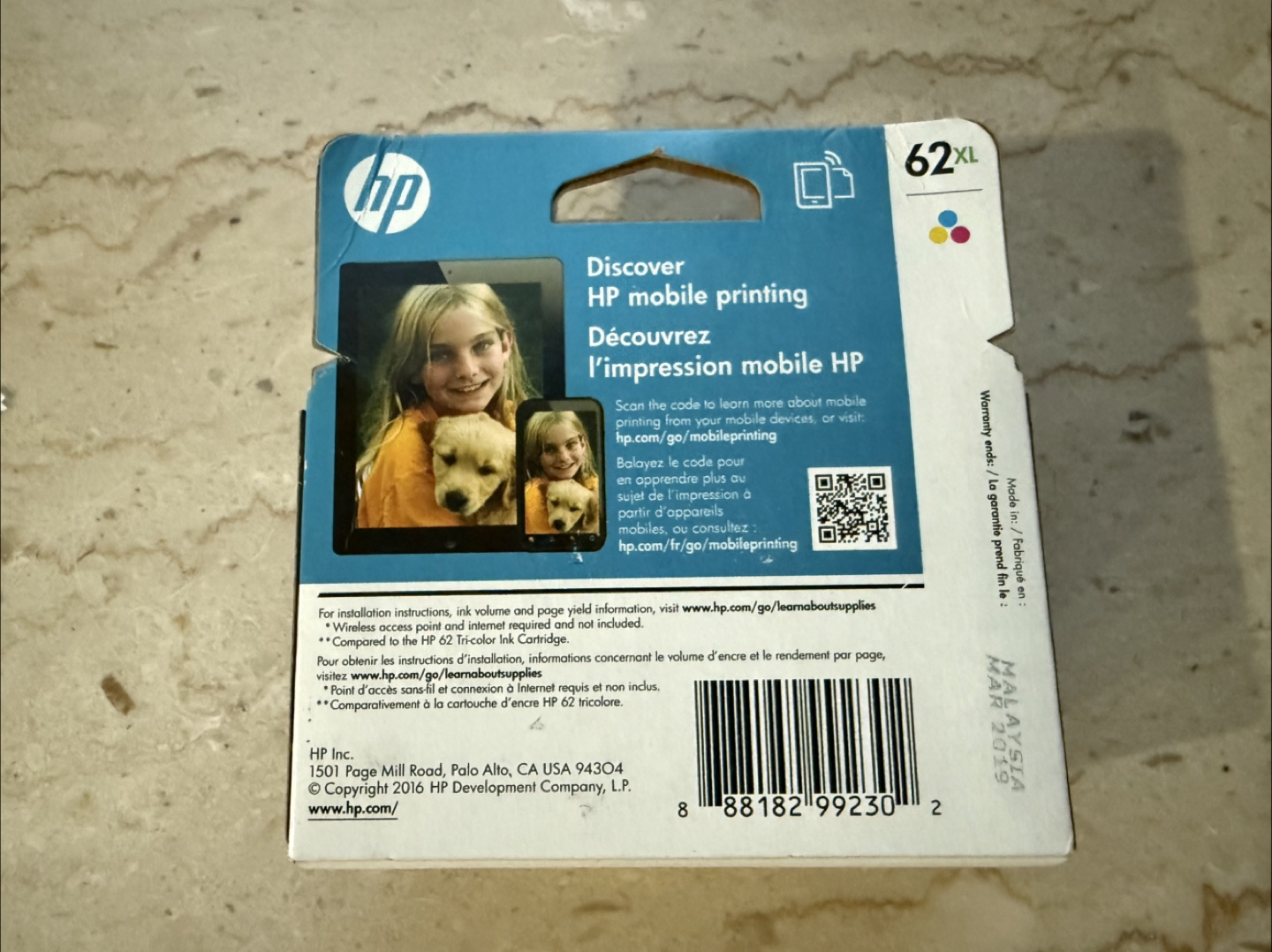 HP 62XL Tri-color Ink Cartridge - photo 2