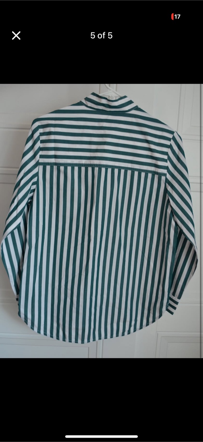 J.Crew Green and White Striped Shirt  NEW - photo 5