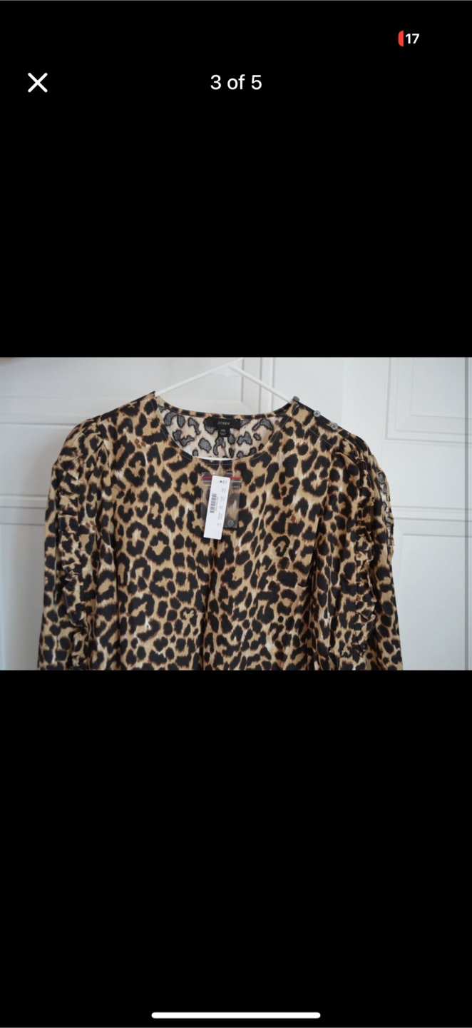 J. Crew Leopard Ruffle Sleeve Top NEW - photo 3