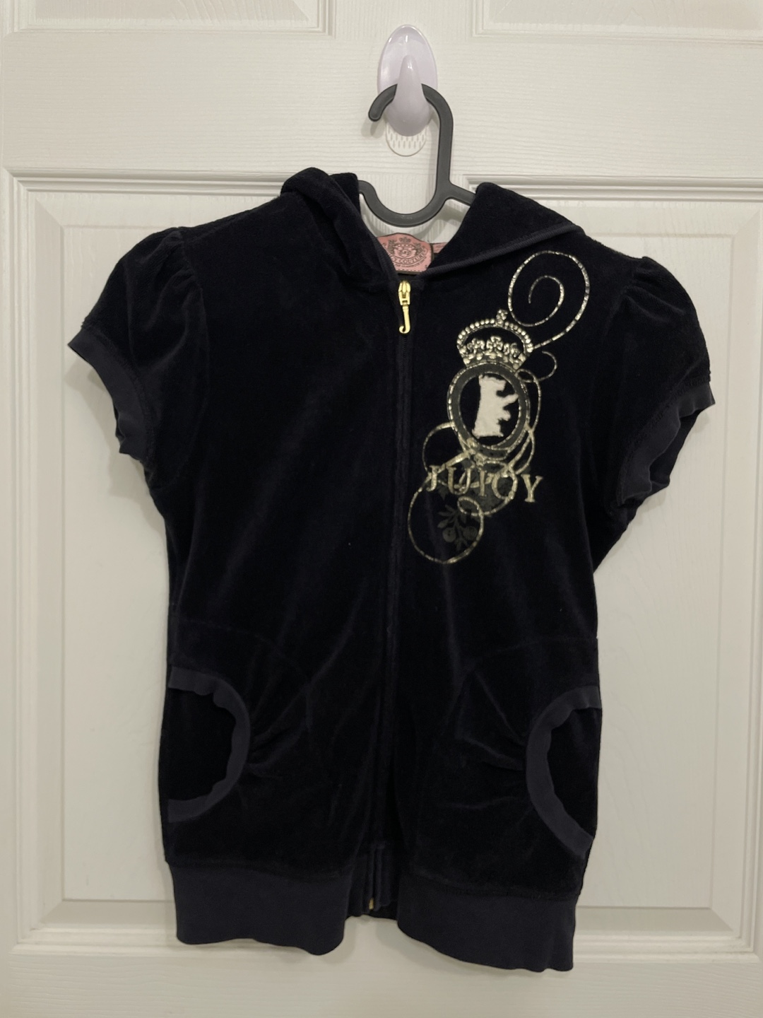 Authentic Juicy Couture Black Velour Hoodie