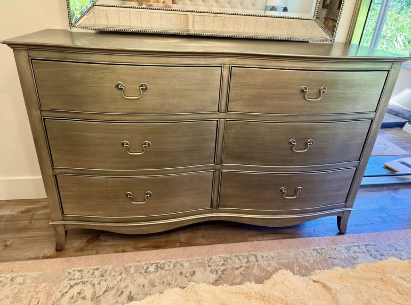 Metallic Dresser with Matching Mirror