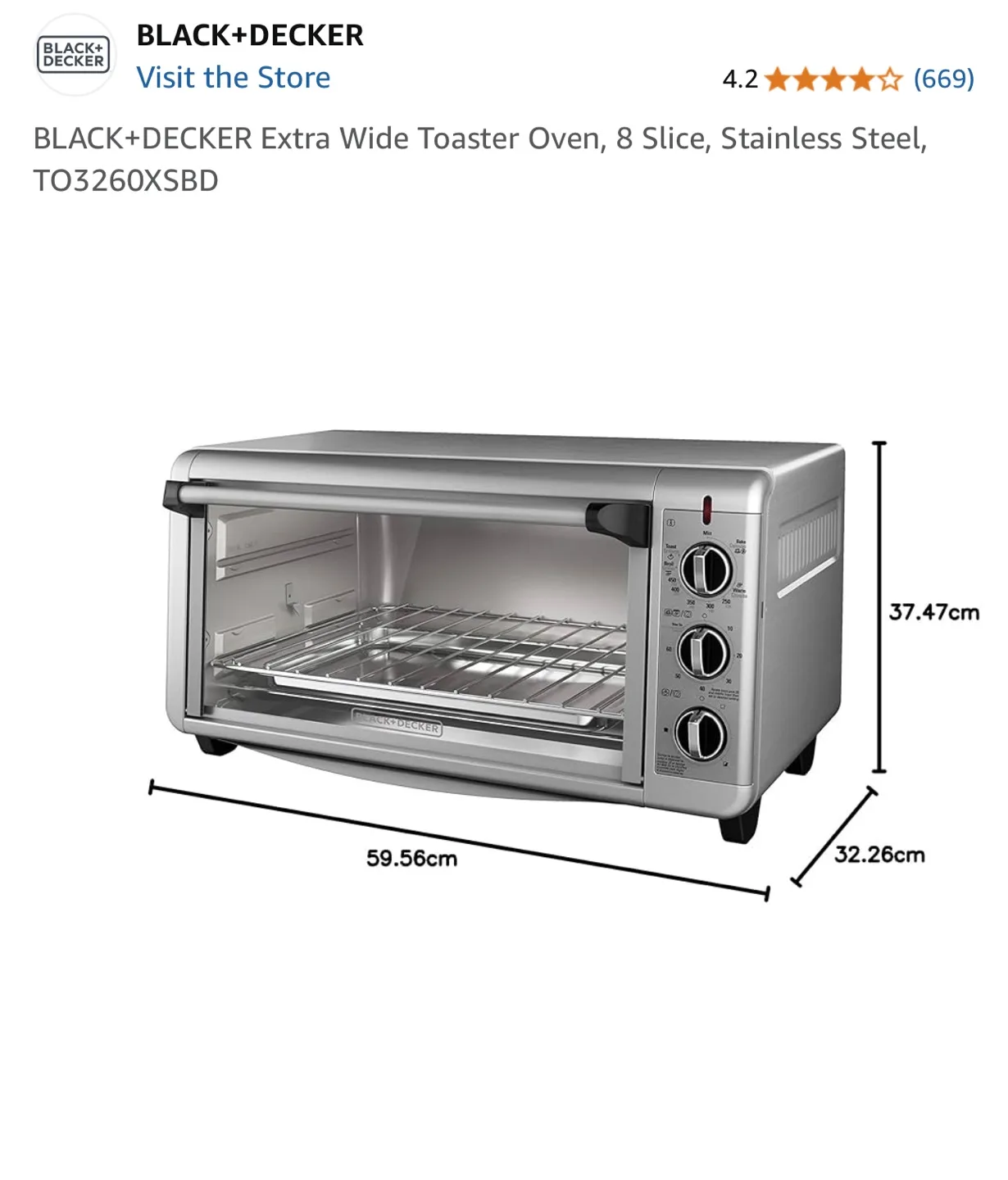 Black+Decker Extra Wide Toaster Oven image indicator(2)