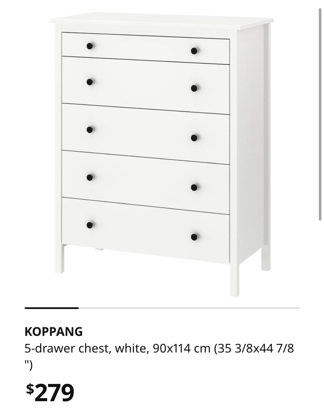 White 5-drawer Chest - photo 3