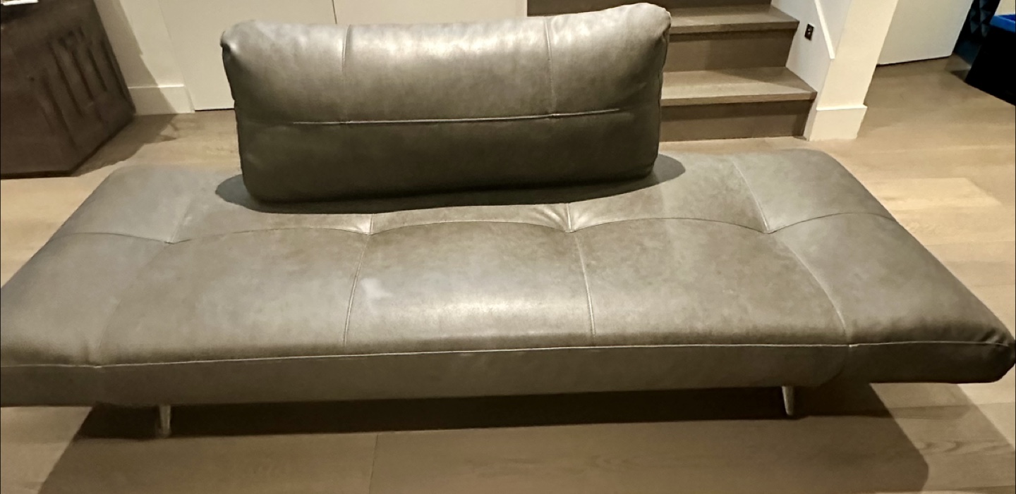 Grey Faux Leather Daybed Sofa -will drop off - photo 2