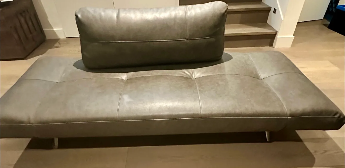 Grey Faux Leather Daybed Sofa -will drop off image indicator(2)