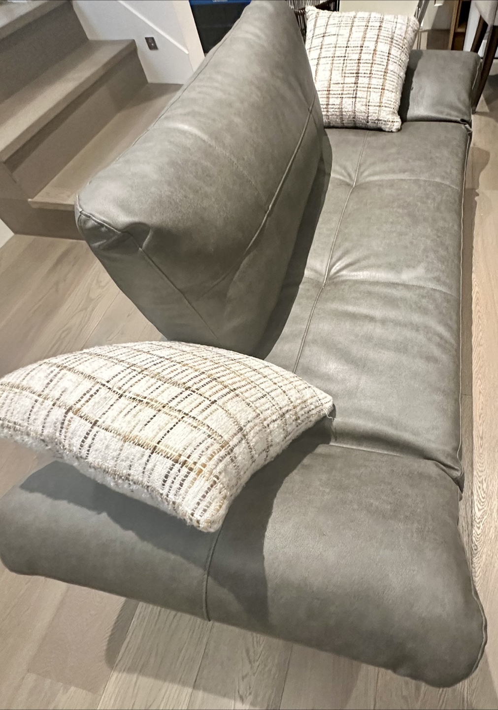 Grey Faux Leather Daybed Sofa -will drop off - photo 3