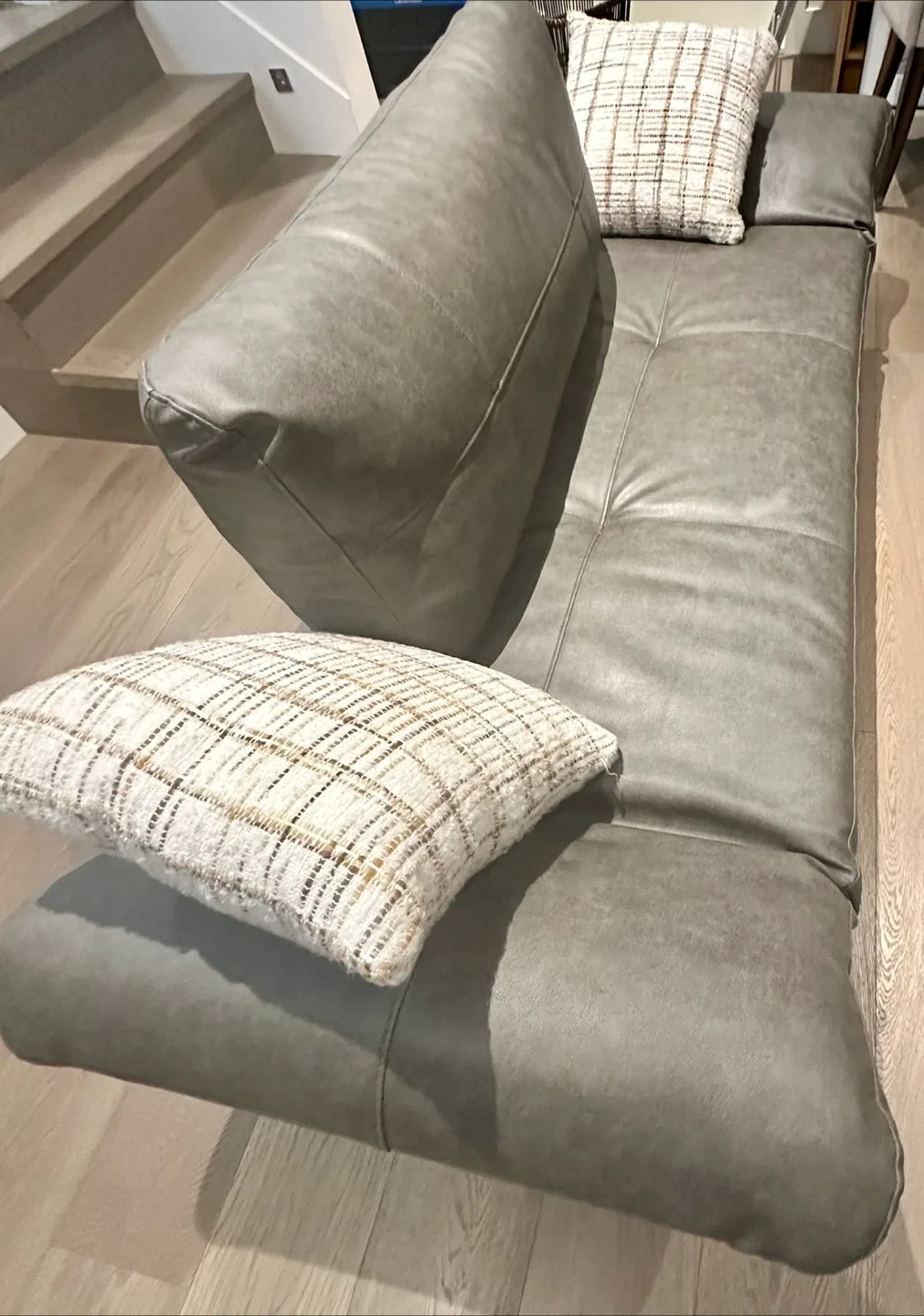 Grey Faux Leather Daybed Sofa -will drop off image indicator(3)