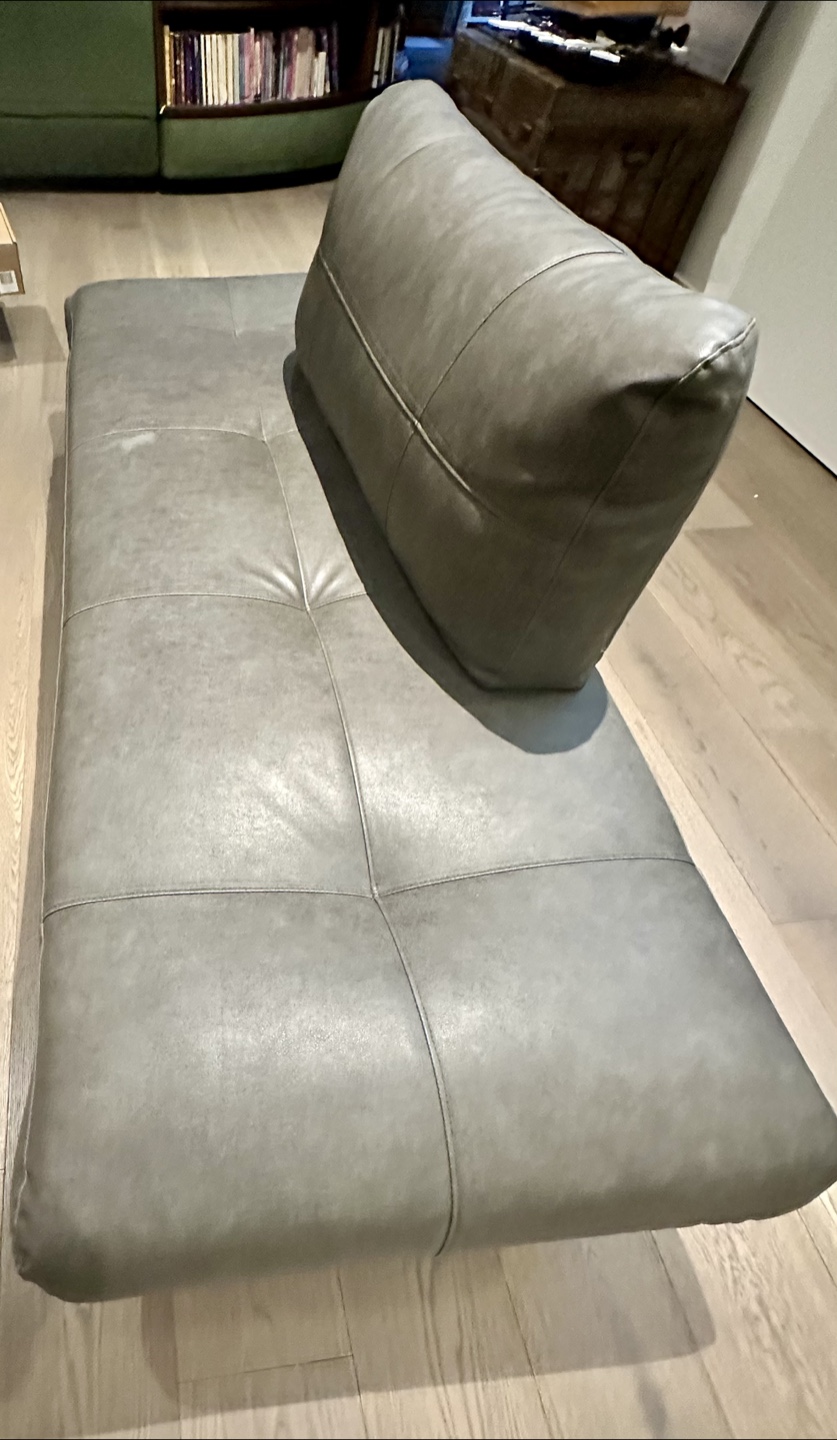 Grey Faux Leather Daybed Sofa -will drop off - photo 5