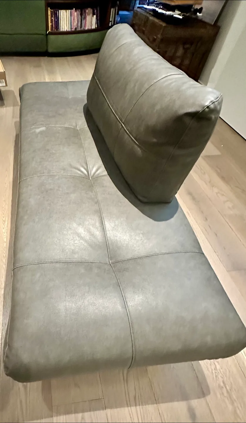 Grey Faux Leather Daybed Sofa -will drop off image indicator(5)