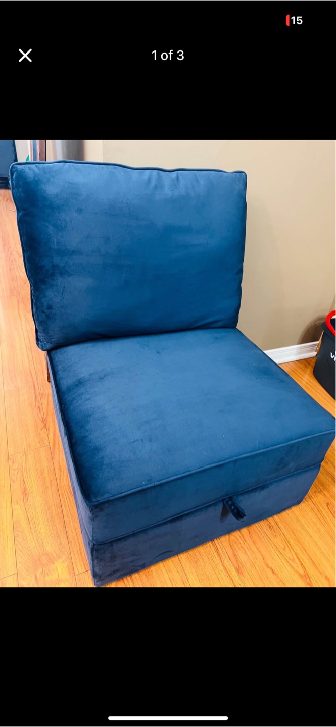 Blue Storage Ottoman