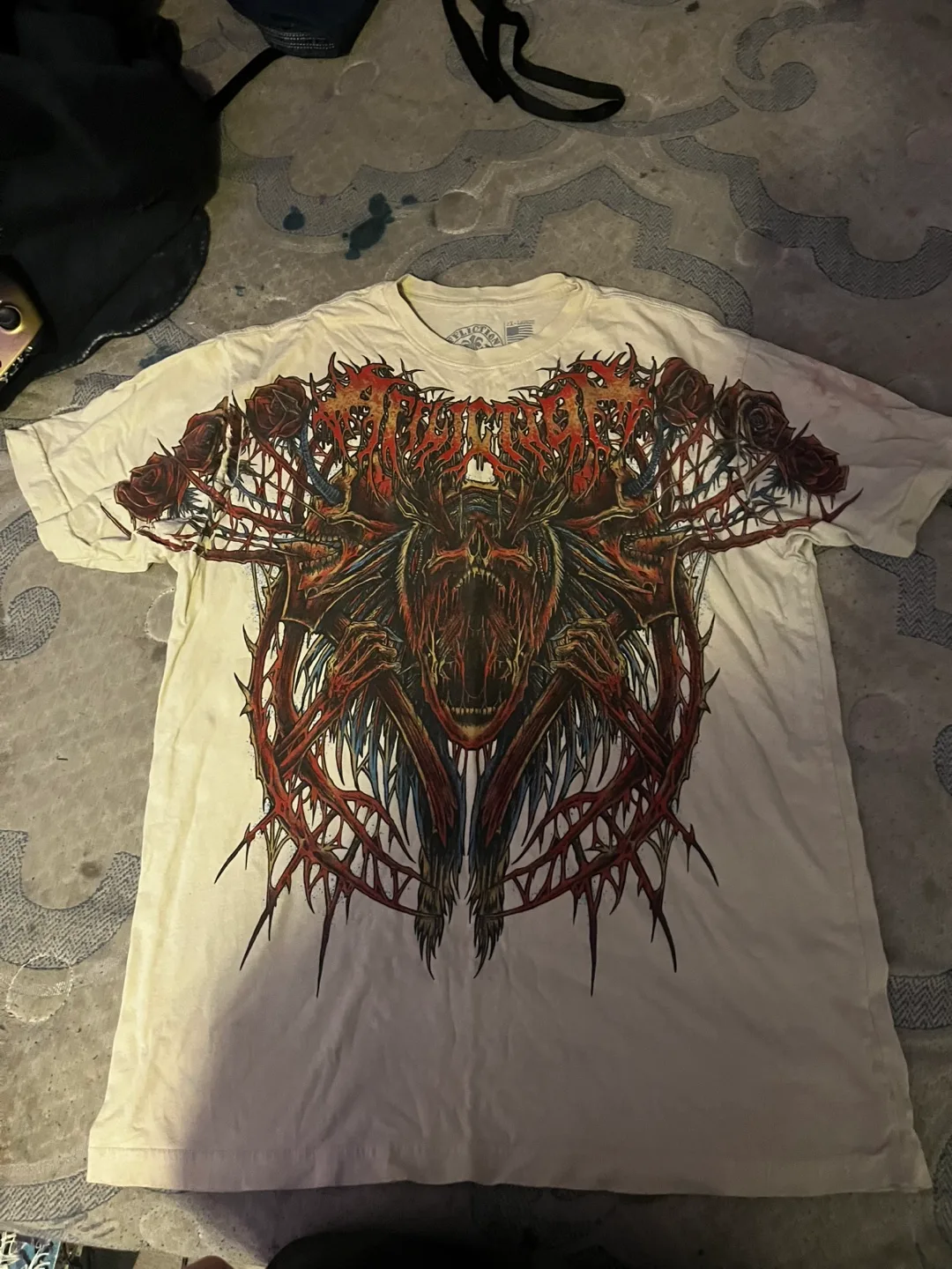 2XL affliction graphic tee fits like large thumbnail