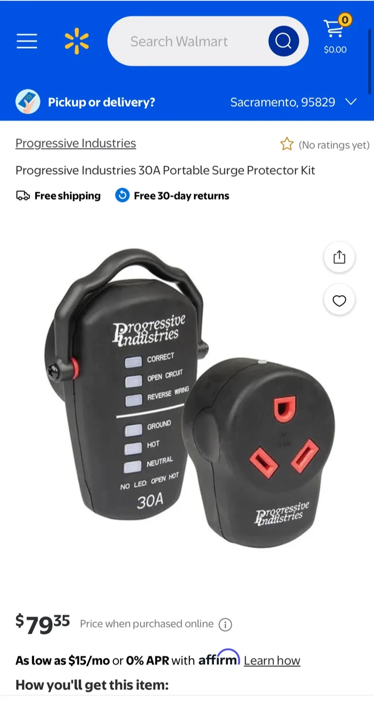 Progressive Industries 30A Portable Surge Protector Kit thumbnail