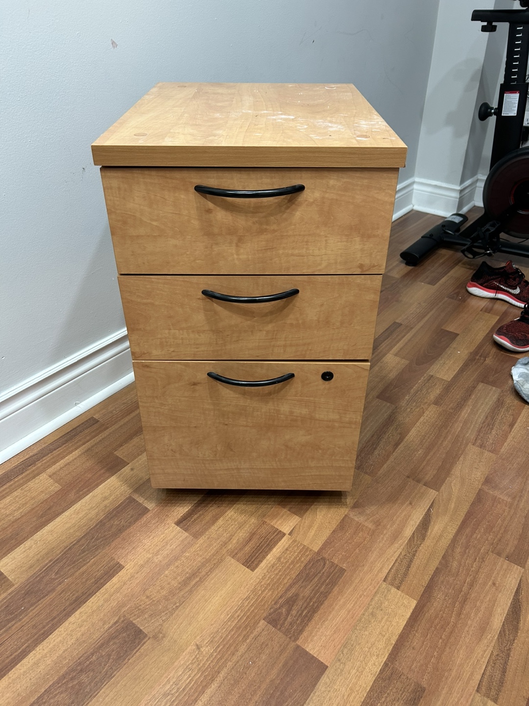 3-Drawer Wooden Filing Cabinet