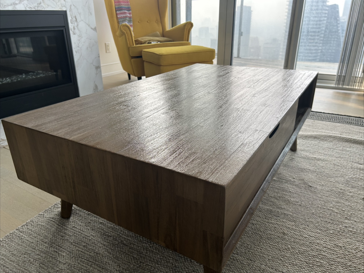 Wooden Coffee Table With Storage - photo 3