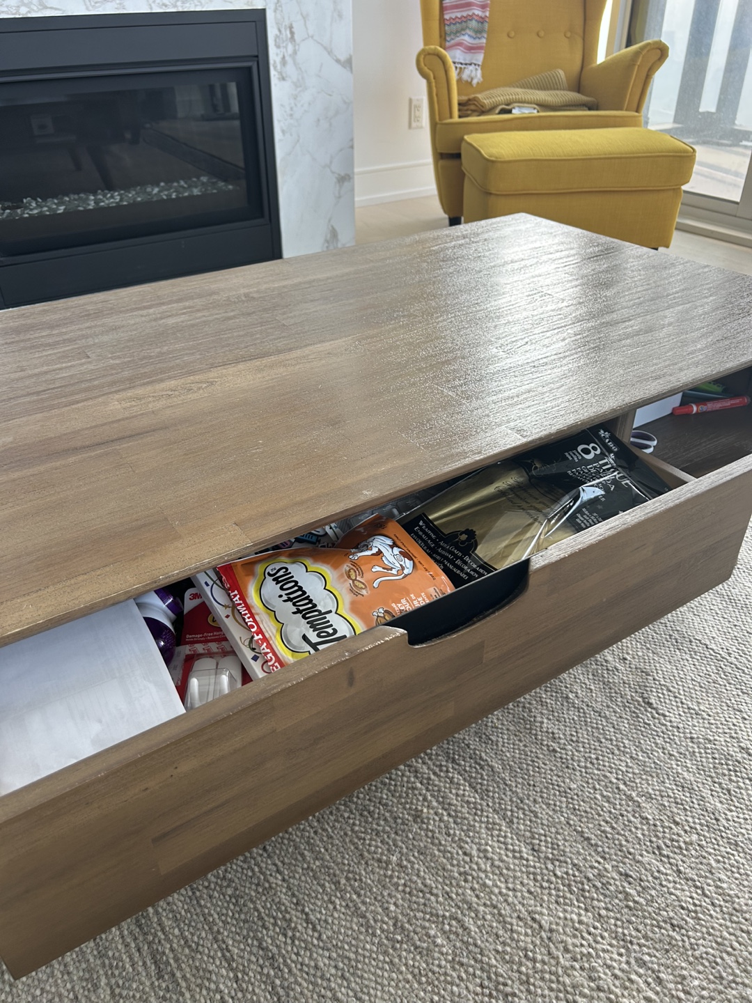 Wooden Coffee Table With Storage - photo 2