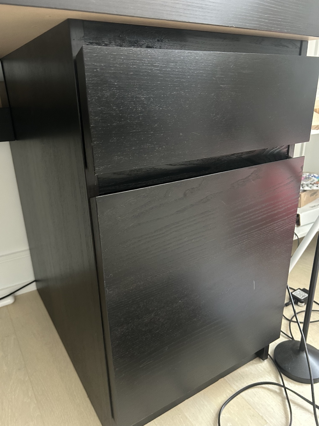 Dark brown desk with drawers - photo 4