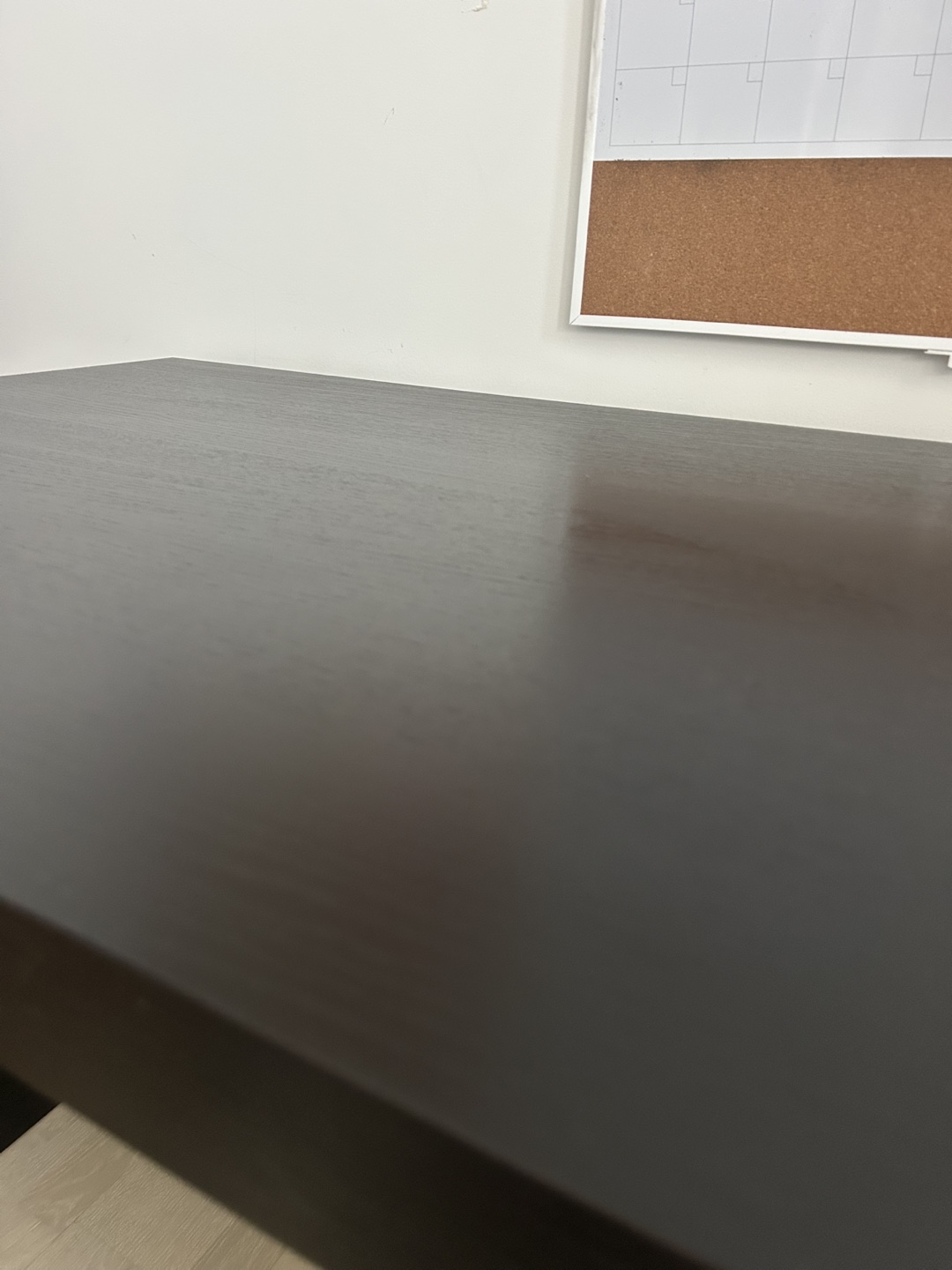 Dark brown desk with drawers