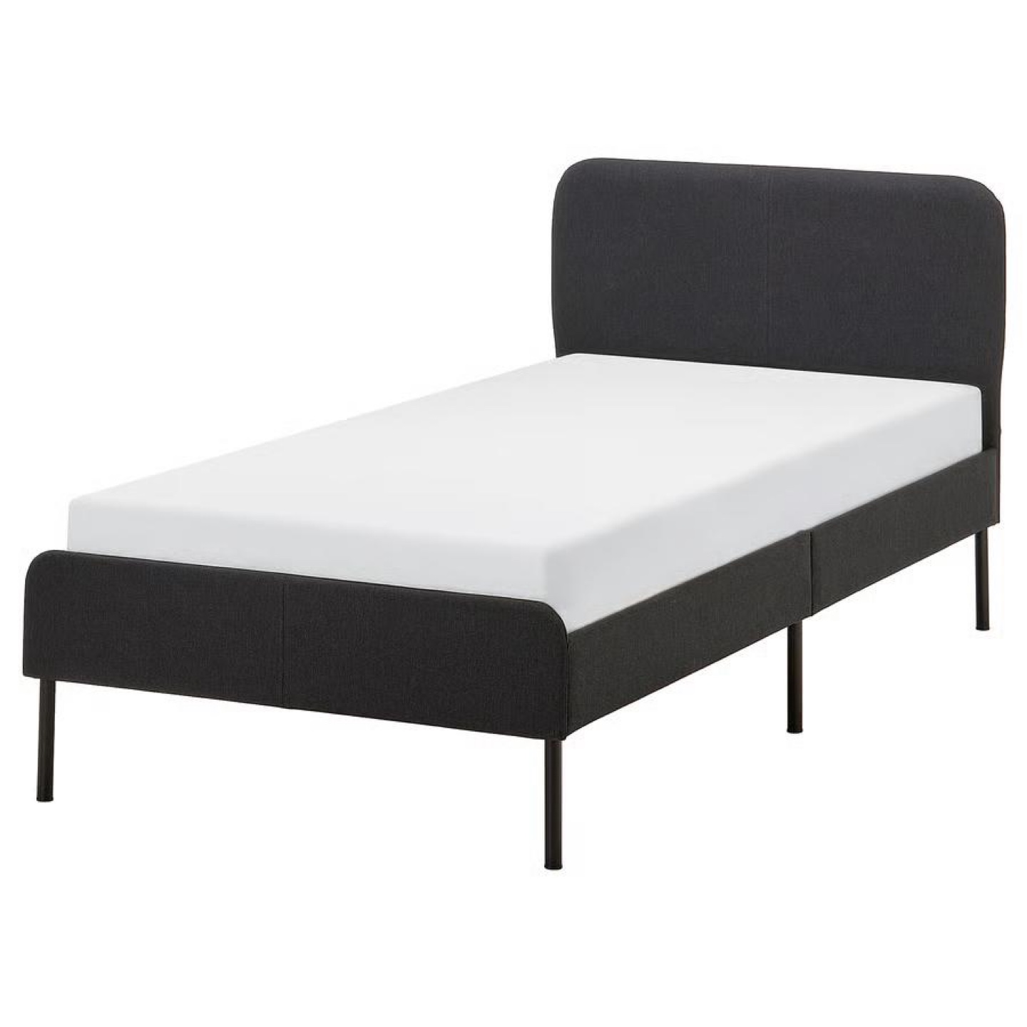 Twin Bed Frame with Mattress and Sheets