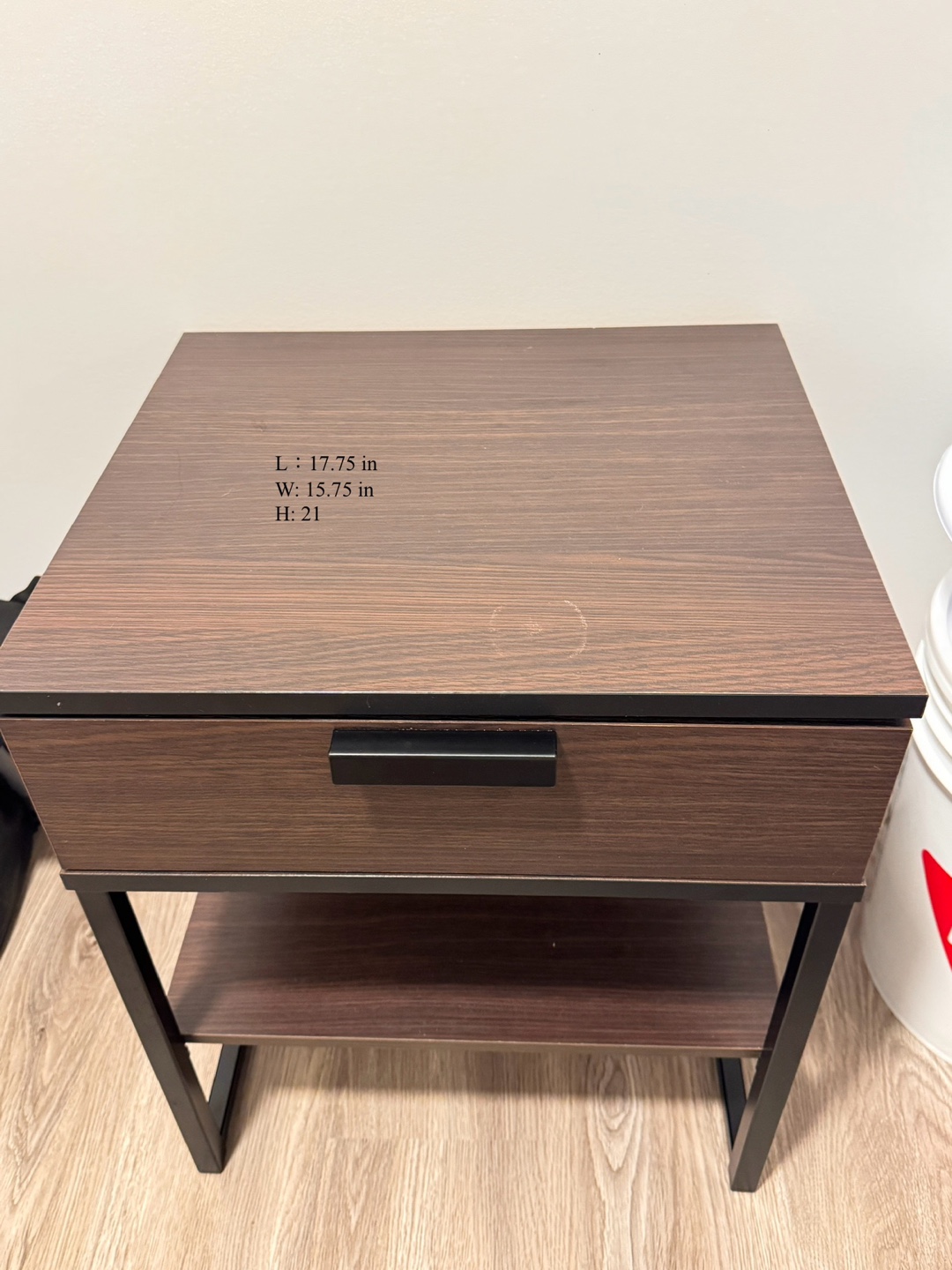 Wooden Nightstand with Drawer and Shelf