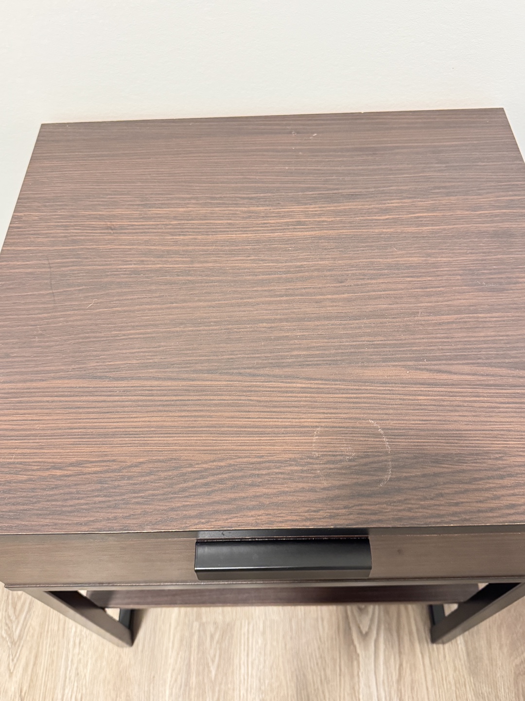 Wooden Nightstand with Drawer and Shelf - photo 3