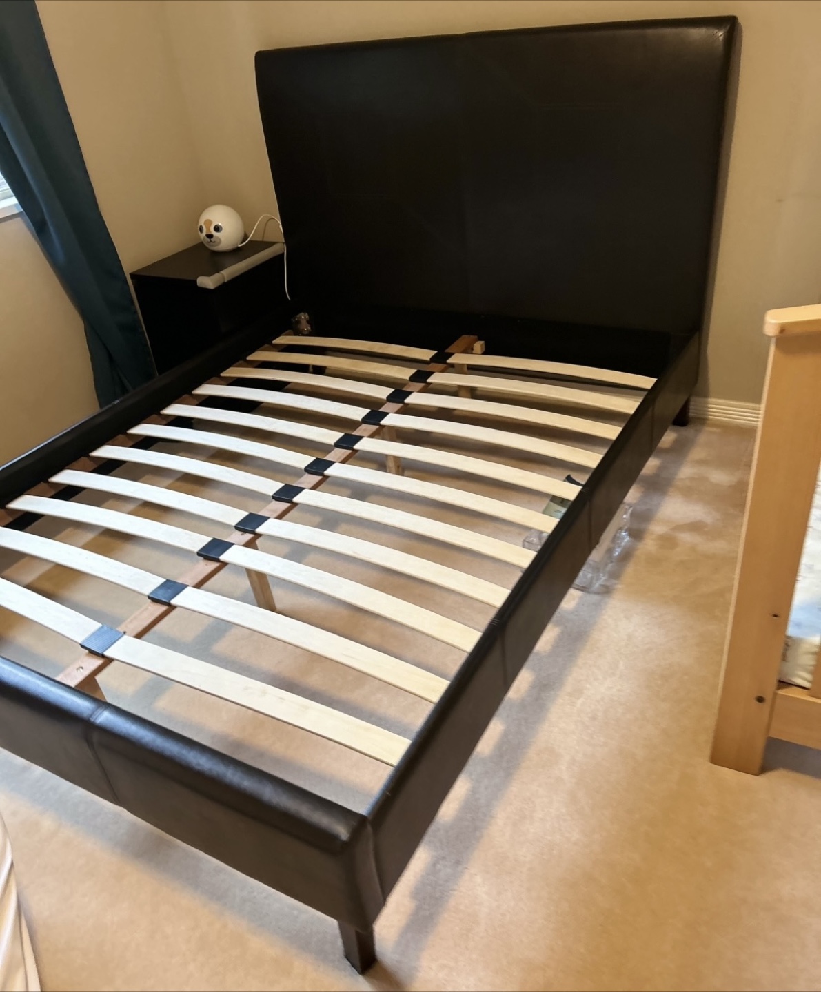 Black queen Upholstered Bed Frame - photo 2