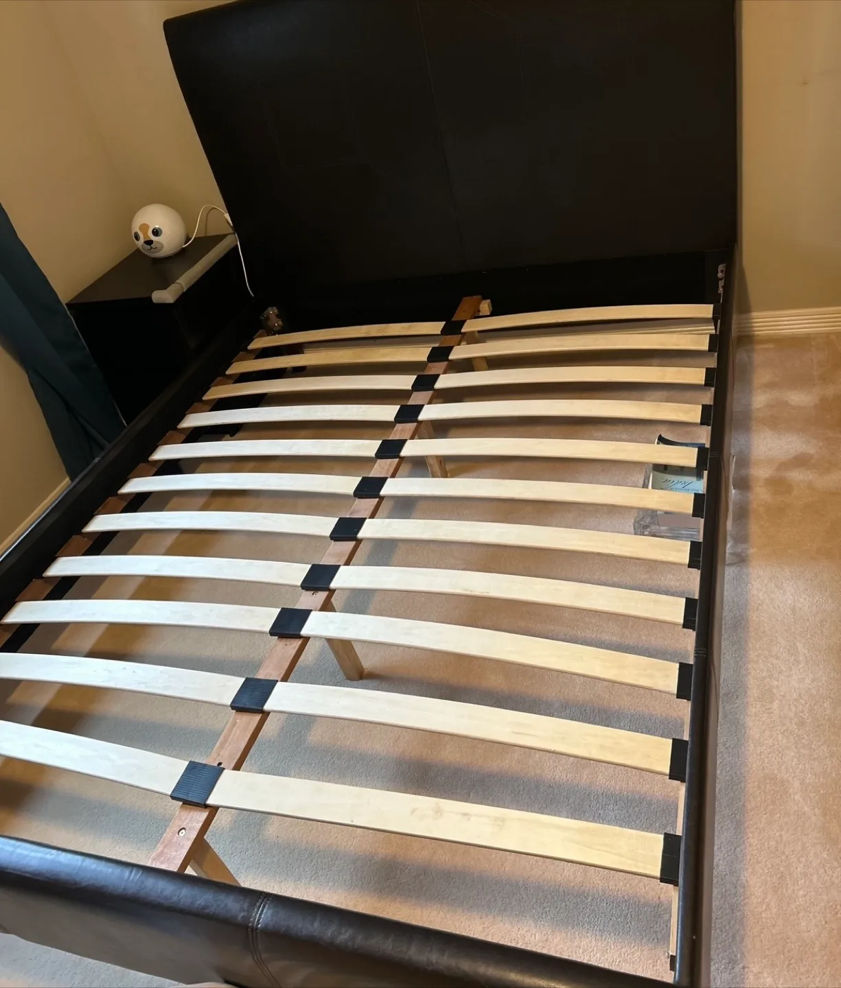 Black queen Upholstered Bed Frame thumbnail