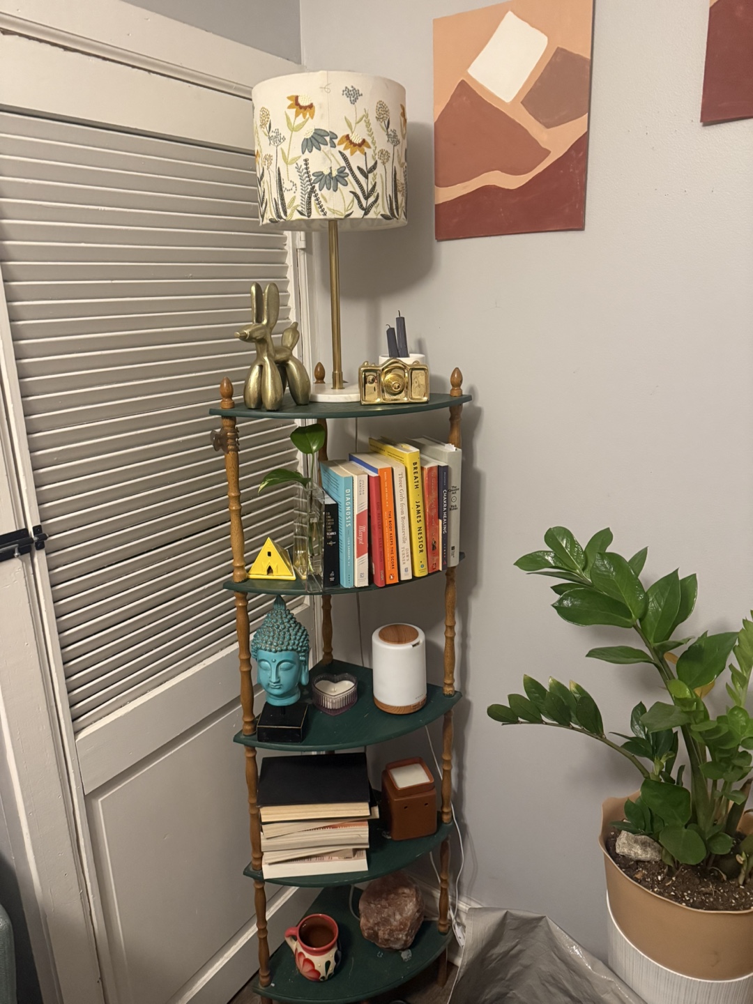 Vintage Corner Bookshelf