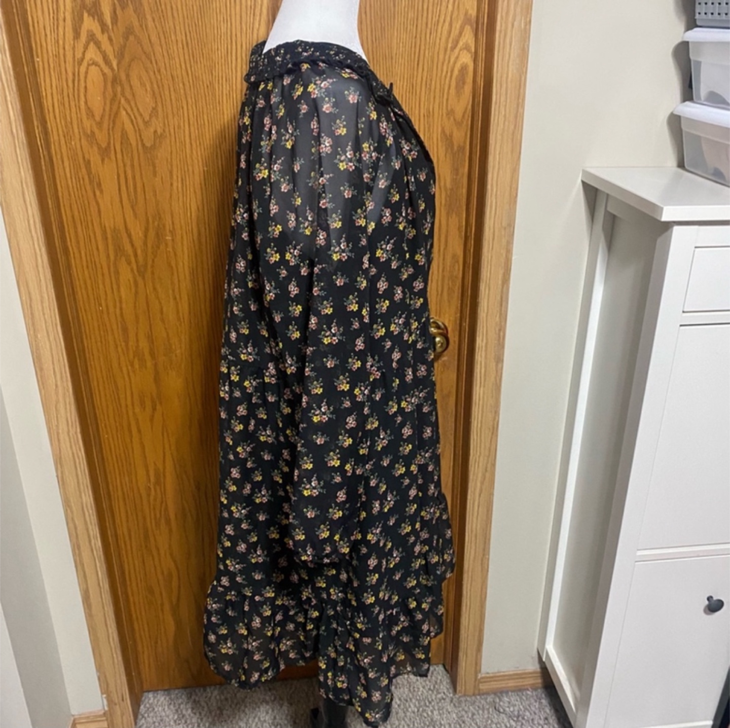 Long sleeve sheer dress with cami dress underneath - photo 4