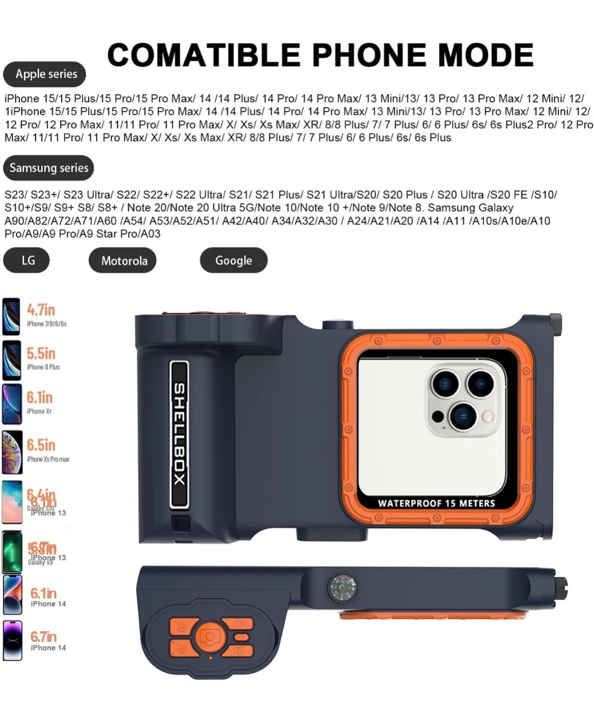SHELLBOX Waterproof Diving Case - 15M image indicator(6)