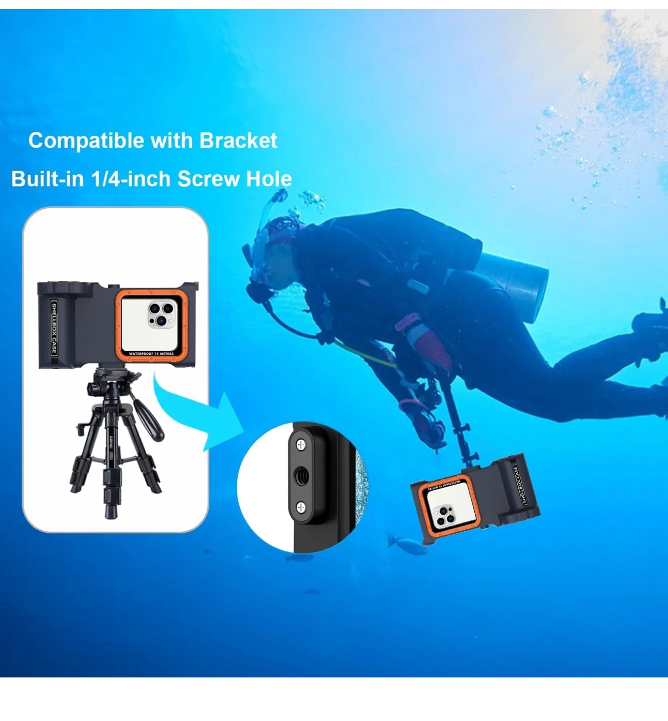 SHELLBOX Waterproof Diving Case - 15M image indicator(9)