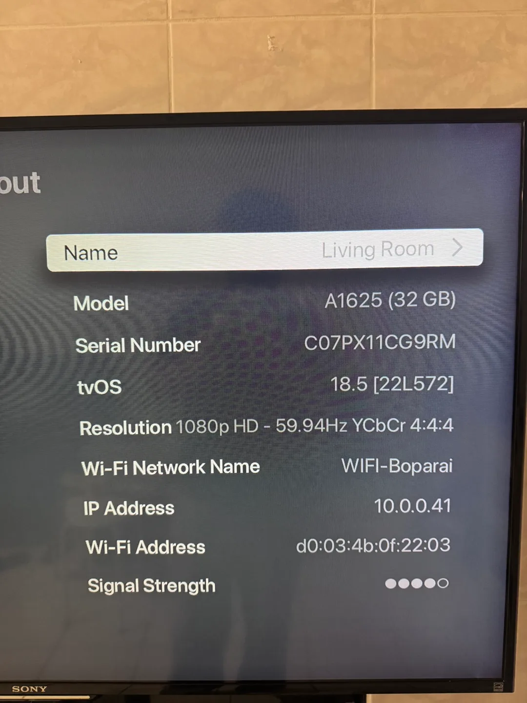 Apple TV 4K - Model A1625 image indicator(3)