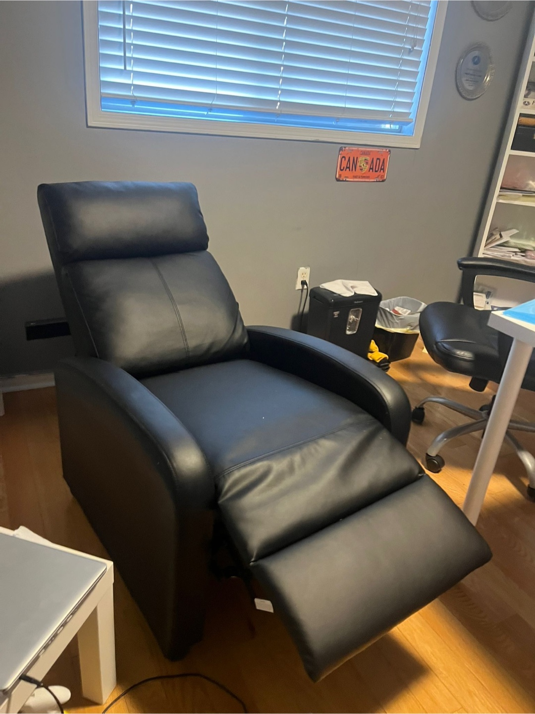Black Leather Recliner Chair💚 - photo 3