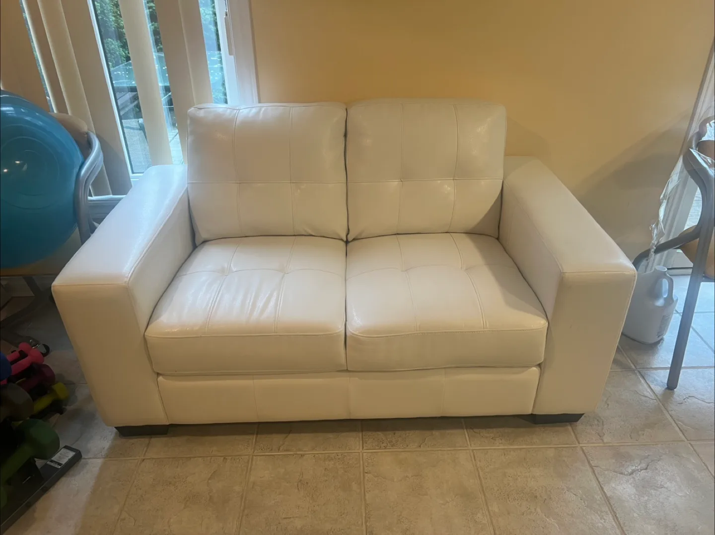 White Loveseat Couch thumbnail