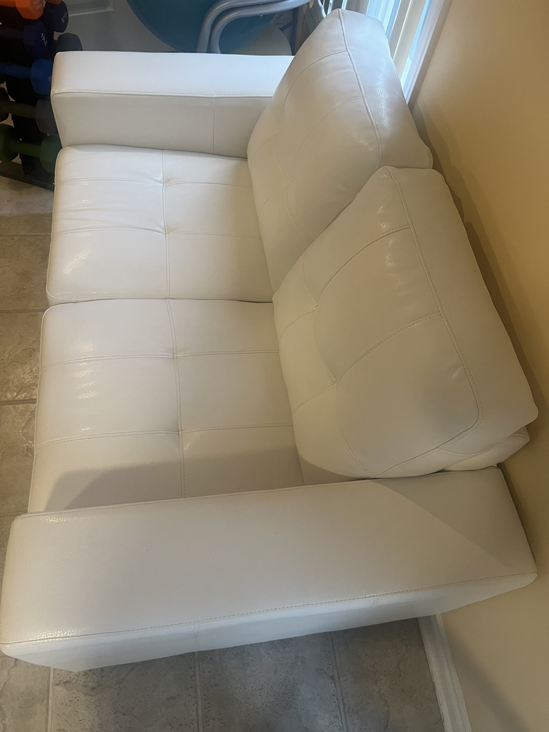 White Loveseat Couch - photo 4