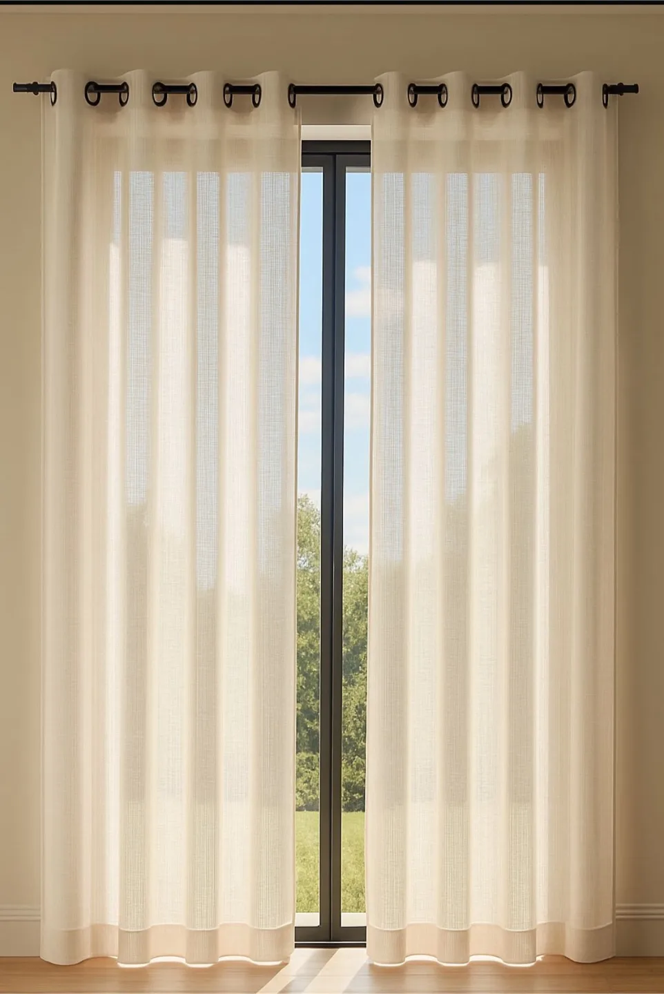 Light Grey Grommet Top Curtains thumbnail