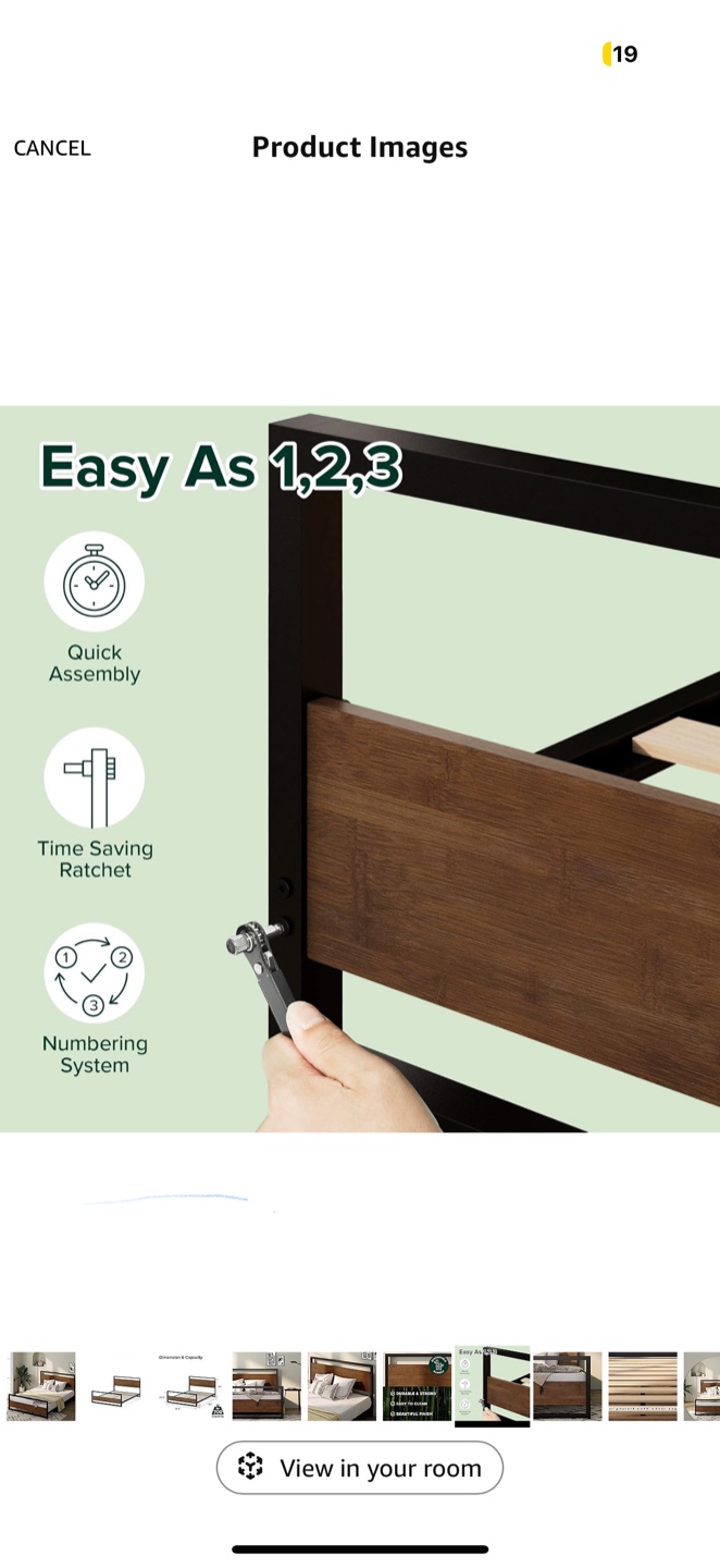 Queen-Sized Bed Frame with Headboard - photo 4