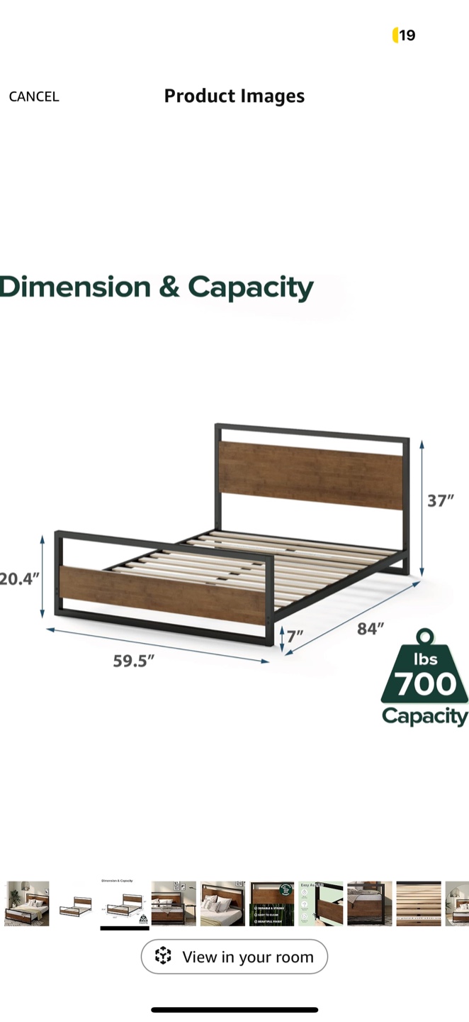 Queen-Sized Bed Frame with Headboard - photo 3