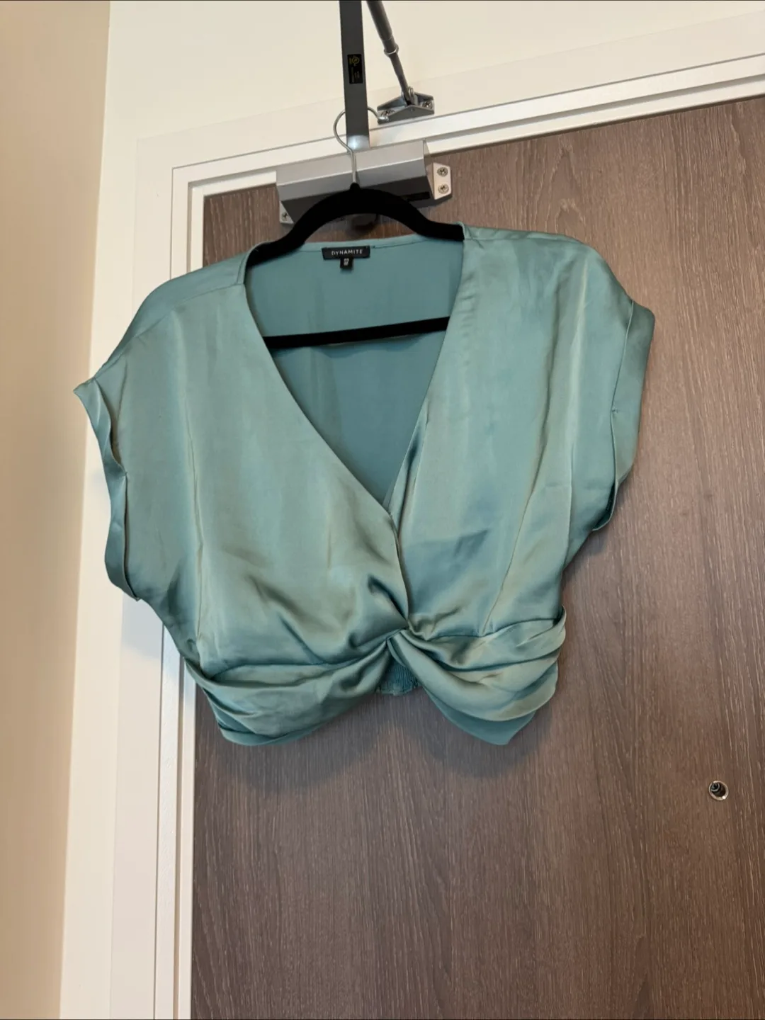 Dynamite Teal Wrap Top thumbnail