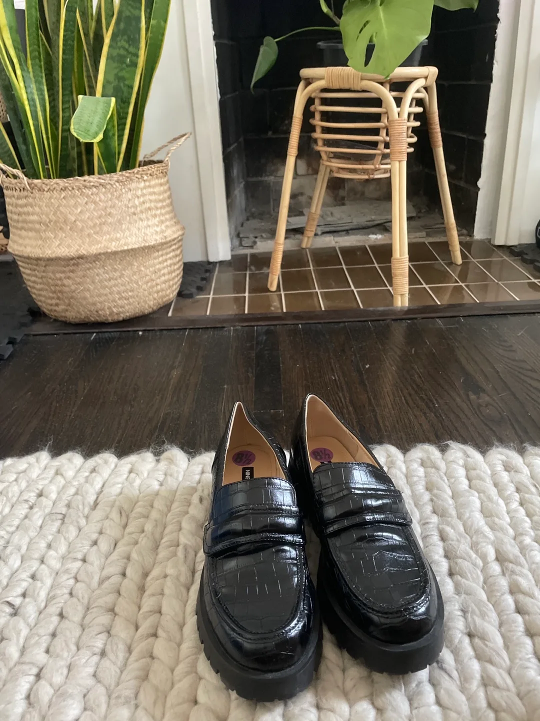 Nine West Chunky Leather Loafers 8.5 thumbnail