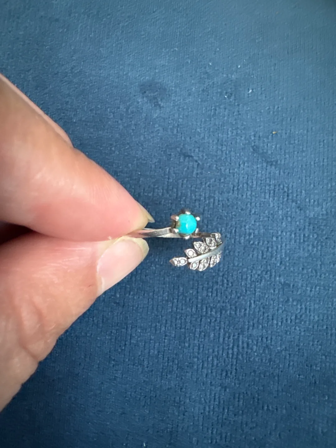 Turquoise and Leaf Ring thumbnail